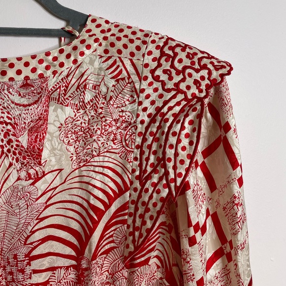 Diane Fries Red & White Vintage Dress - Picture 6 of 9